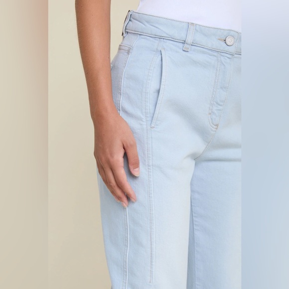 Peserico Slim jeans with maxi dart in bleach washed comfort denim sz 6 - Picture 3 of 16